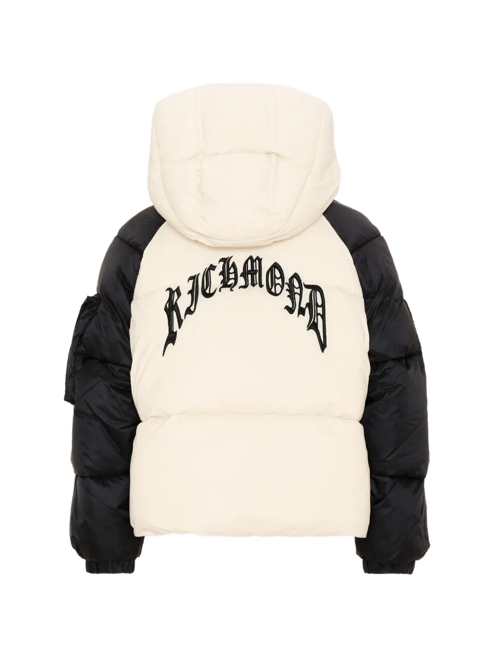 John Richmond Junior Donsjack met geborduurd logo Beige