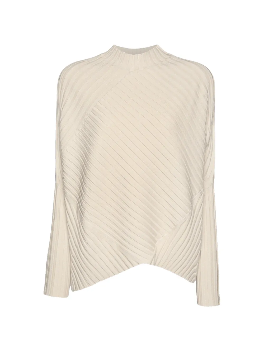 ELENA MIRÒ ribbed-knit asymmetric-hem sweater - Toni neutri