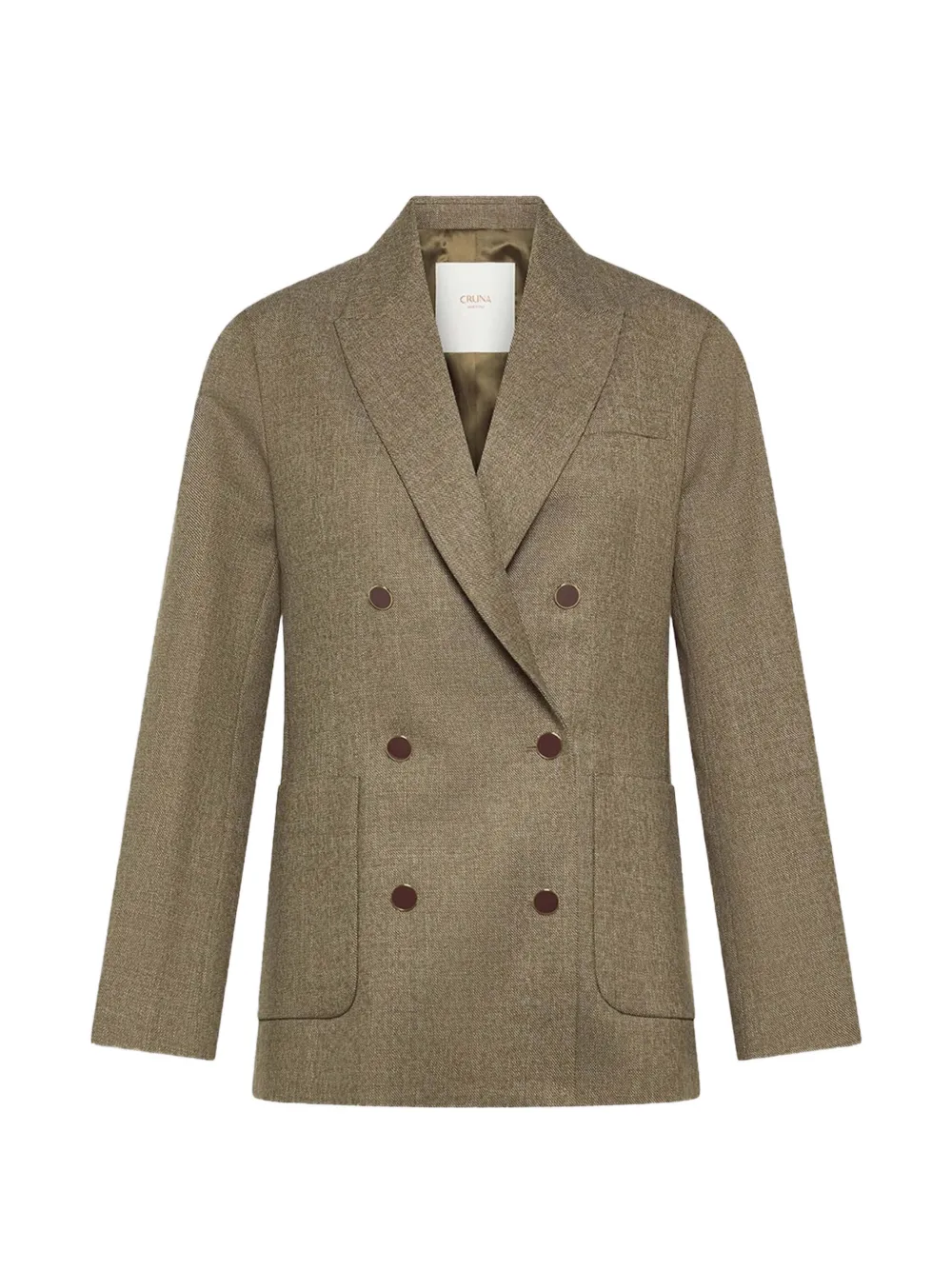 Cruna Structured Boxy Double-breasted Blazer In Brown