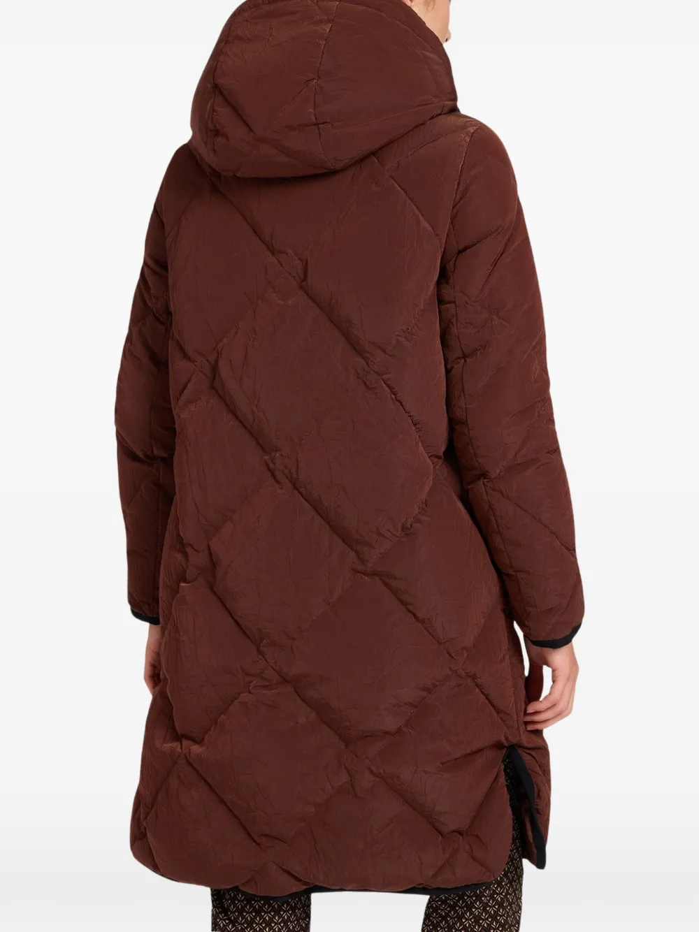 ELENA MIRÒ quilted hooded coat Bruin