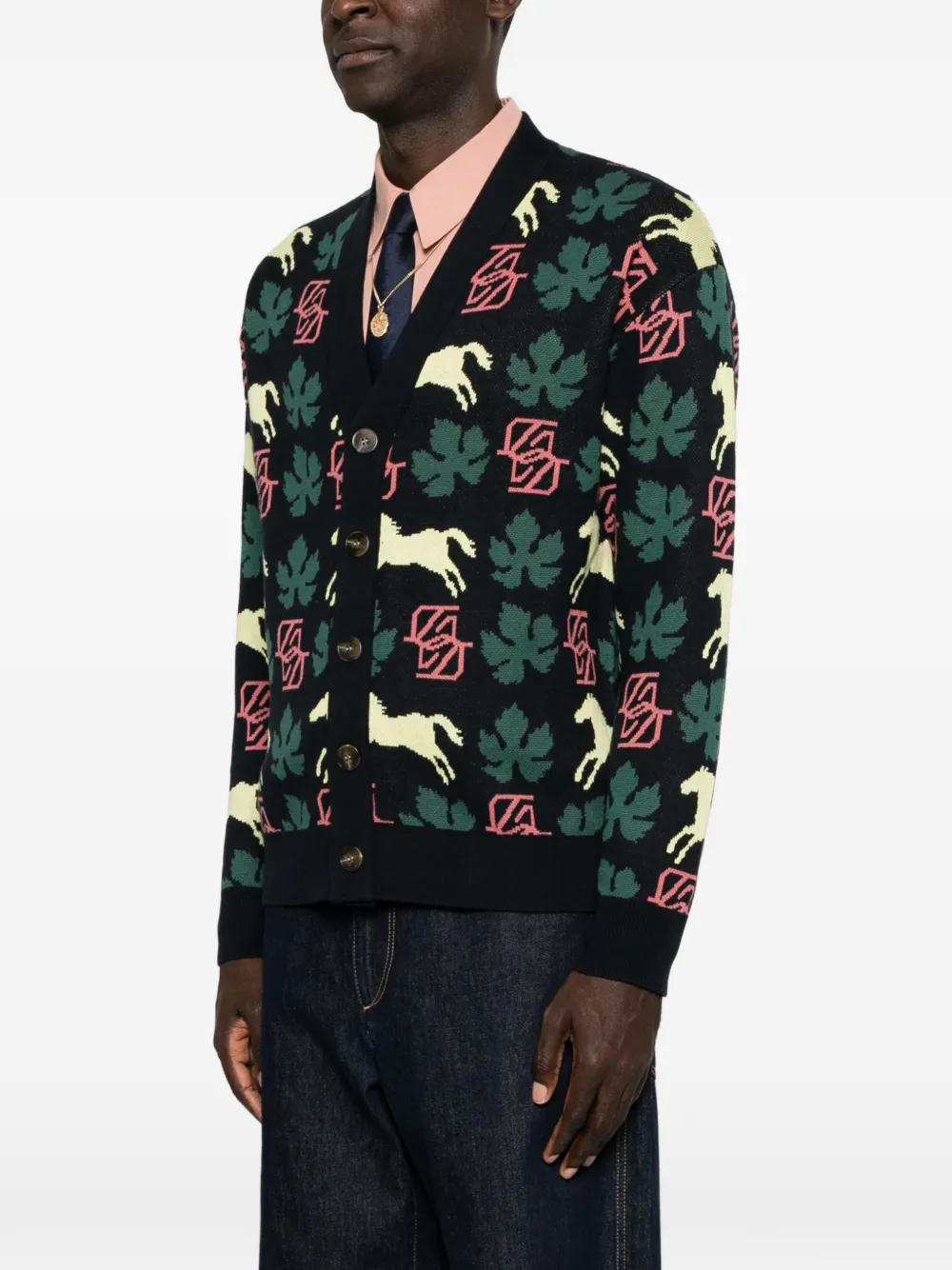 Drôle De Monsieur Intarsia vest Zwart
