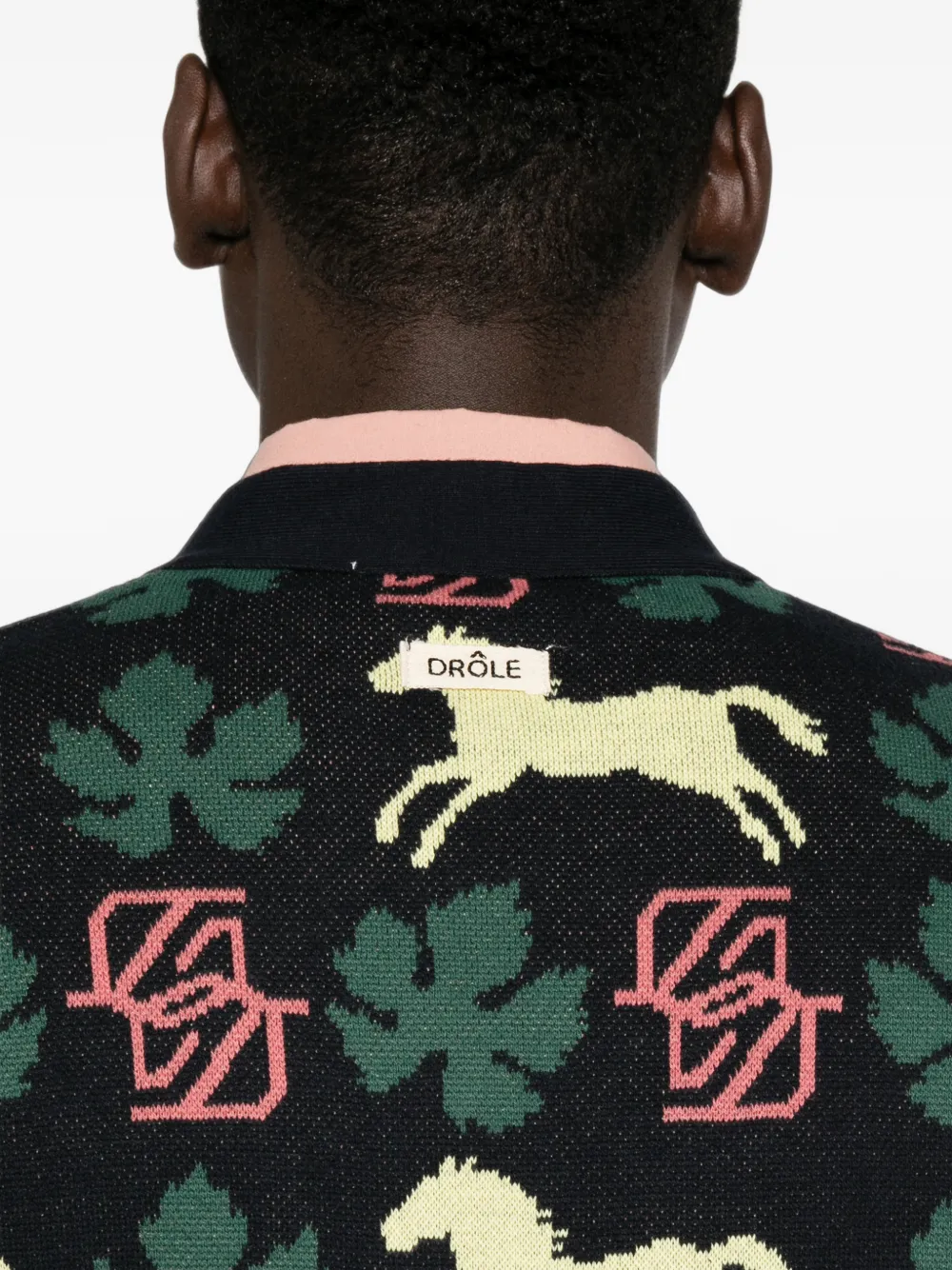 Drôle De Monsieur Intarsia vest Zwart