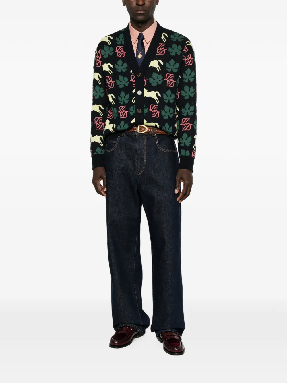 Drôle De Monsieur Intarsia vest Zwart