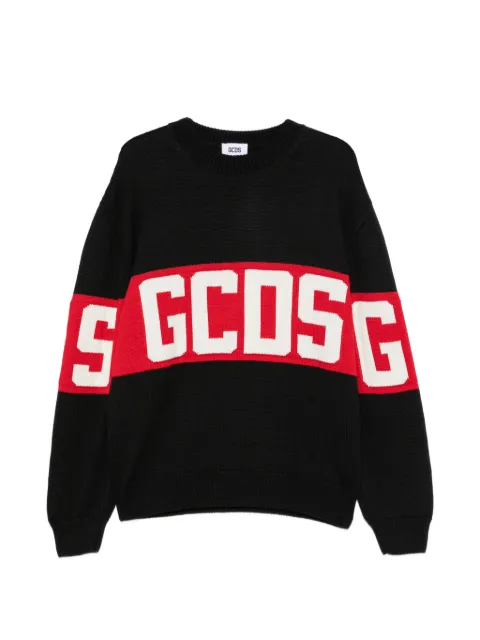 GCDS logo-intarsia knitted sweater