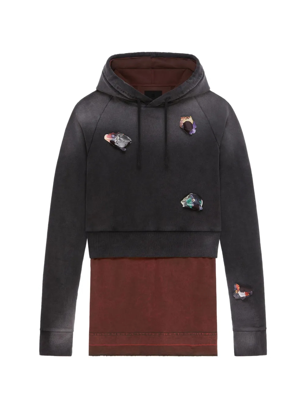 Givenchy distressed layered hoodie - Schwarz