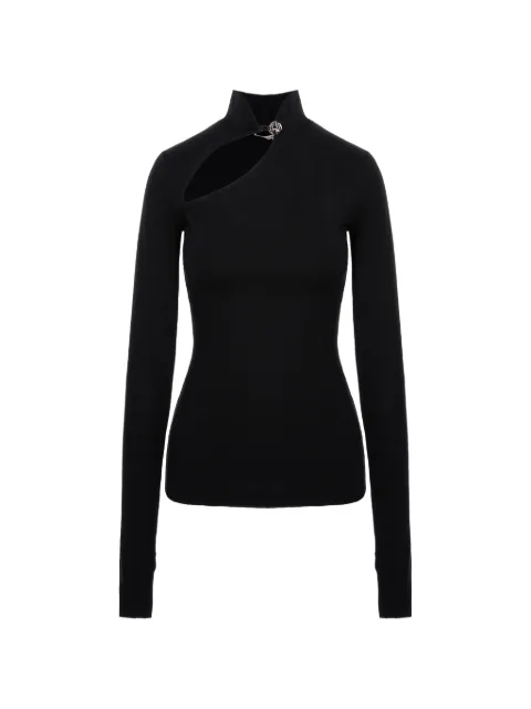 MANURÍ cut-out high-neck blouse