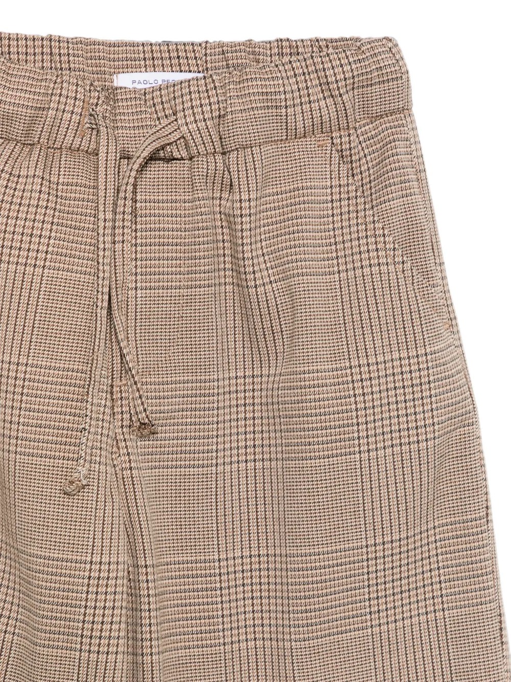 Paolo Pecora Kids Geruite broek met trekkoord Bruin