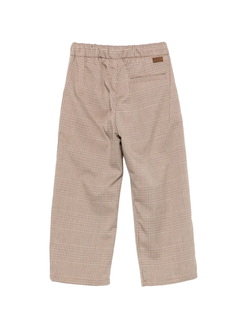 Paolo Pecora Kids Geruite broek met trekkoord Bruin