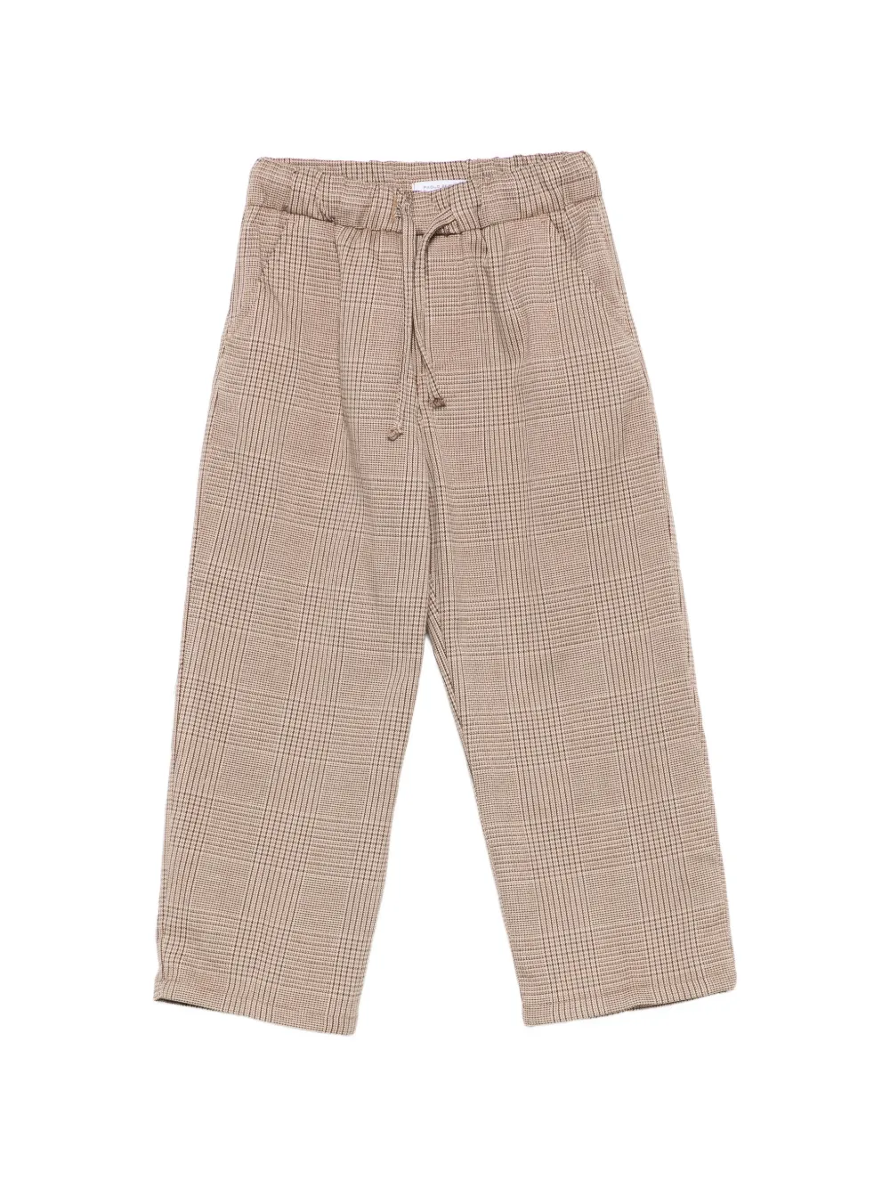Paolo Pecora Kids check drawstring trousers - Marrone