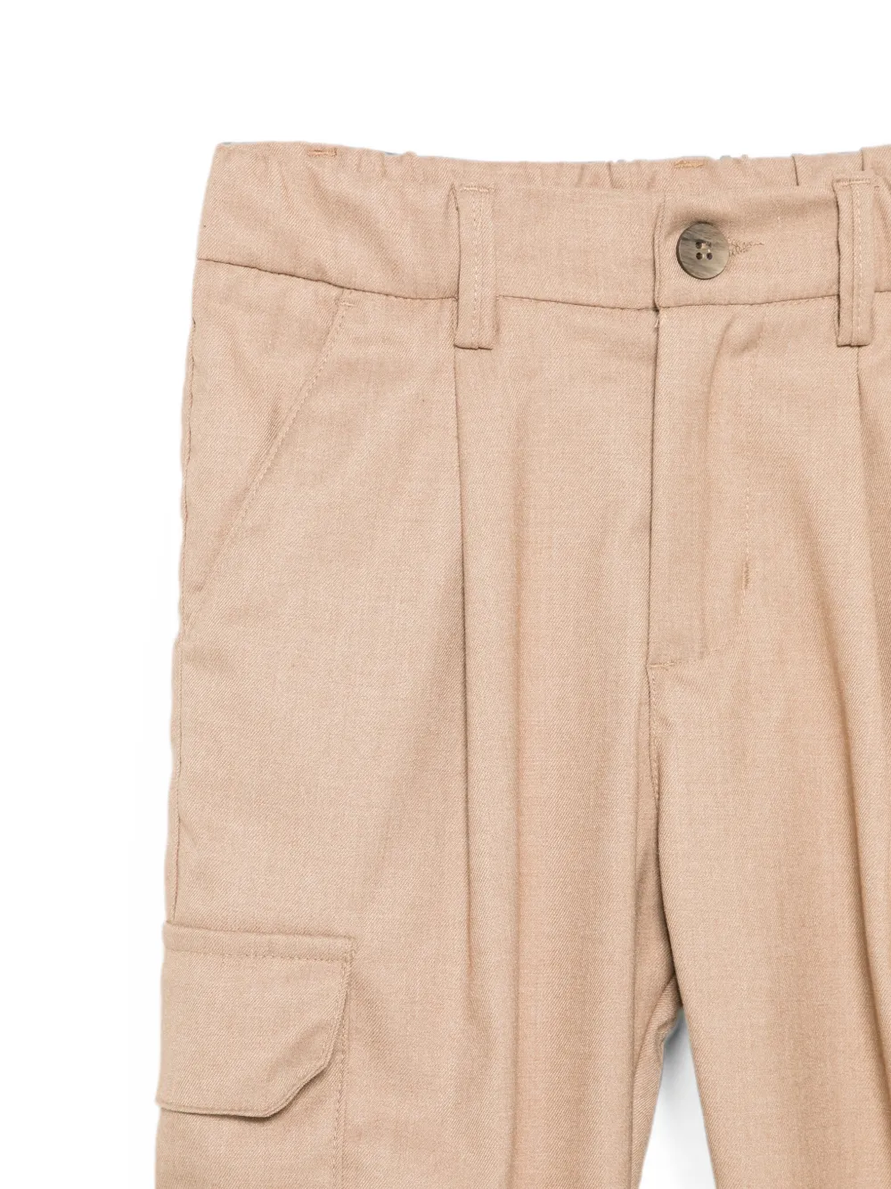 Paolo Pecora Kids Broek met cargozak Beige