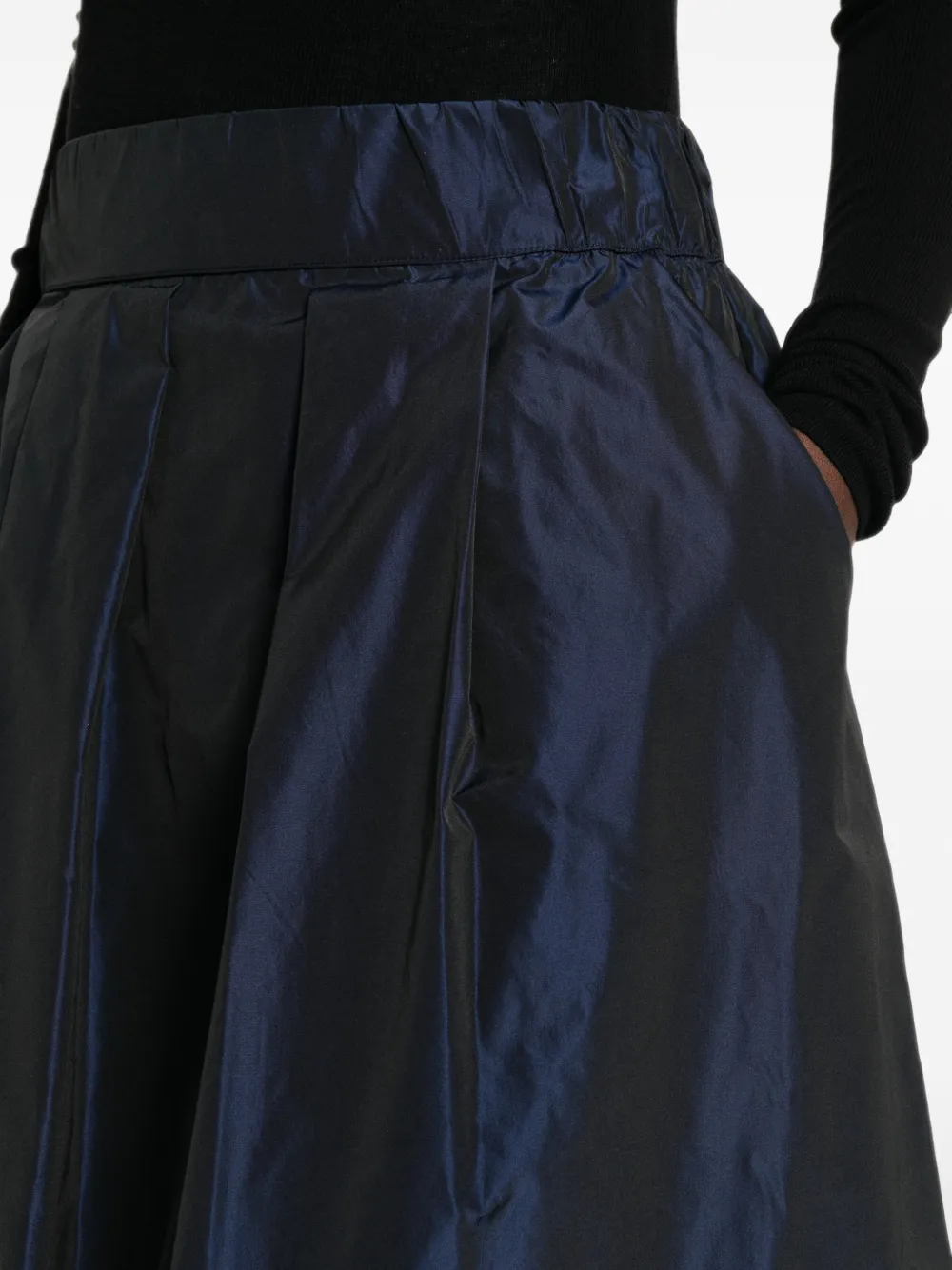 Why Ci Maxi-rok met taffeta-effect en plooien Blauw