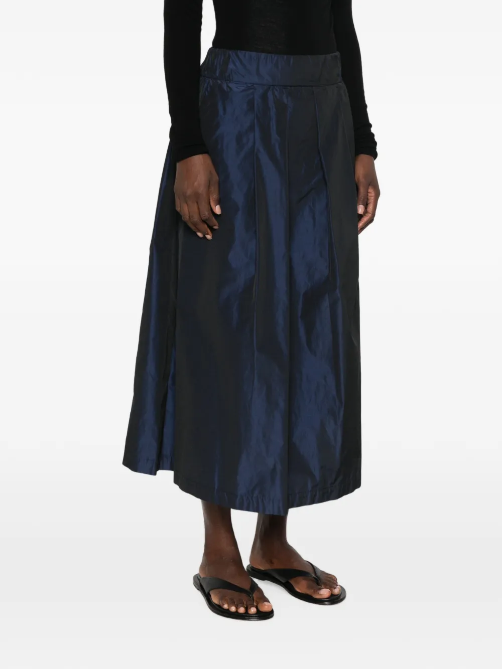 Why Ci Maxi-rok met taffeta-effect en plooien Blauw