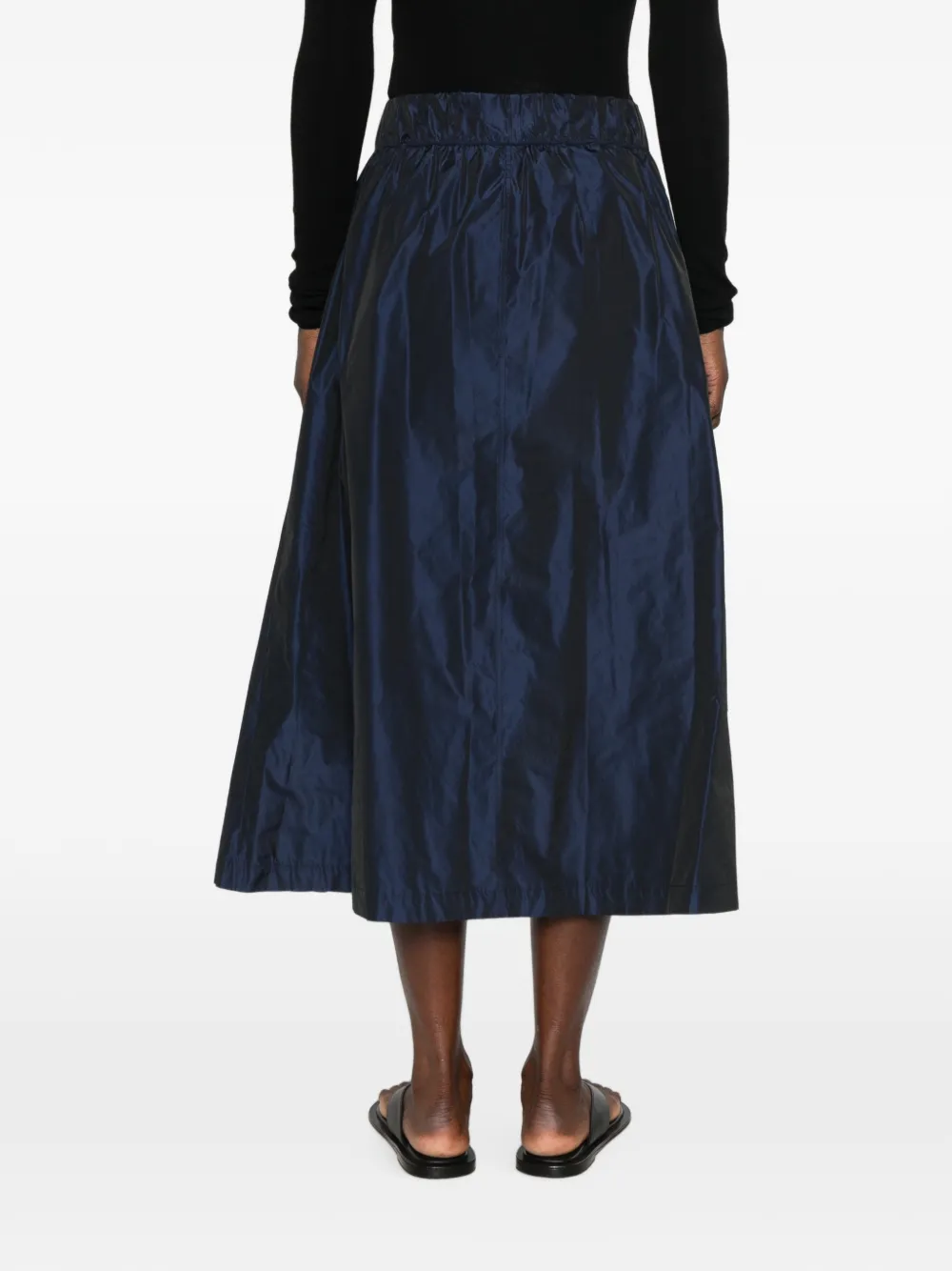 Why Ci Maxi-rok met taffeta-effect en plooien Blauw