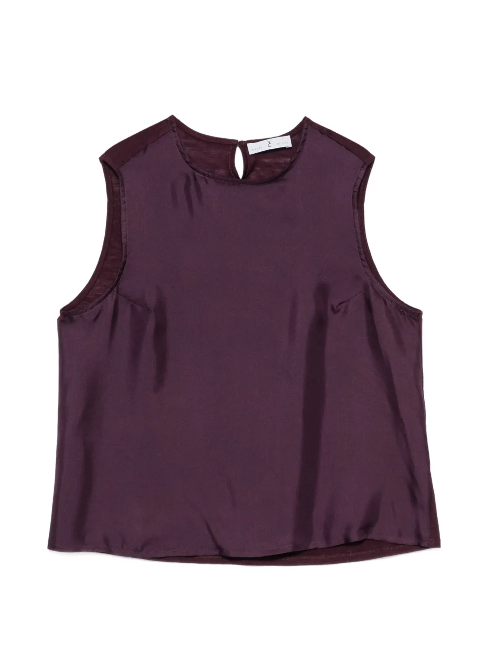 Why Ci Blusa smanicata con chiusura a goccia sul retro - Viola
