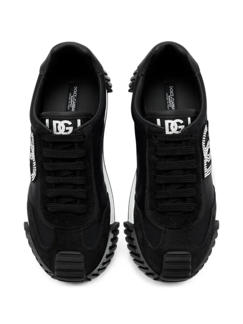 Dolce & Gabbana Kids DG Athletic suede sneakers Zwart