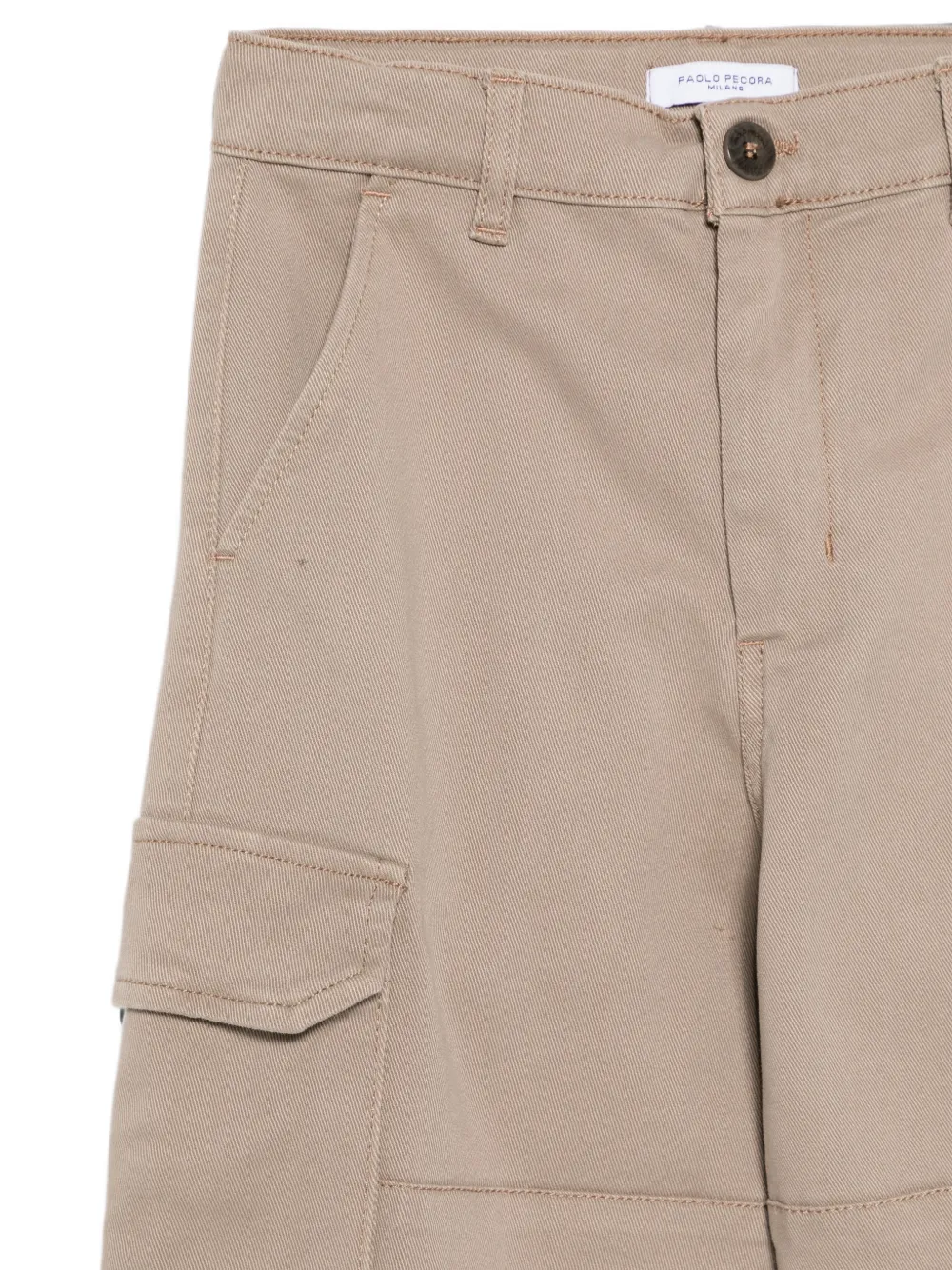 Paolo Pecora Kids Cargo broek met riemlussen Beige