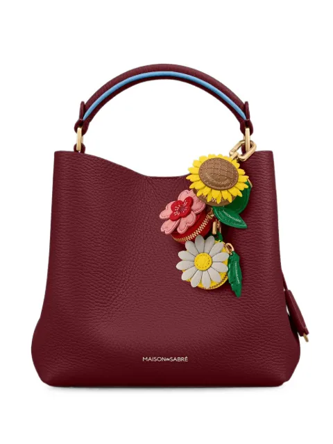MAISON de SABRÉ SABRÉMOJI Bloom floral-embroidered leather charm