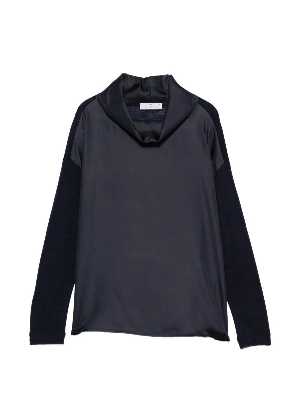 Why Ci satin-panel long-sleeve top