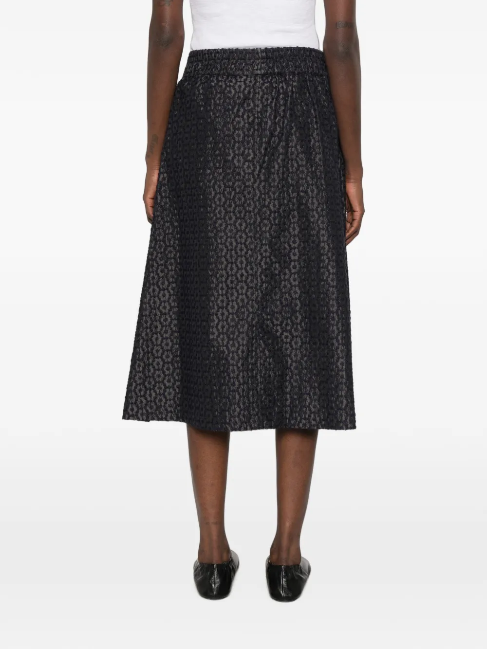 Why Ci Midi-plooirok met jacquard Zwart