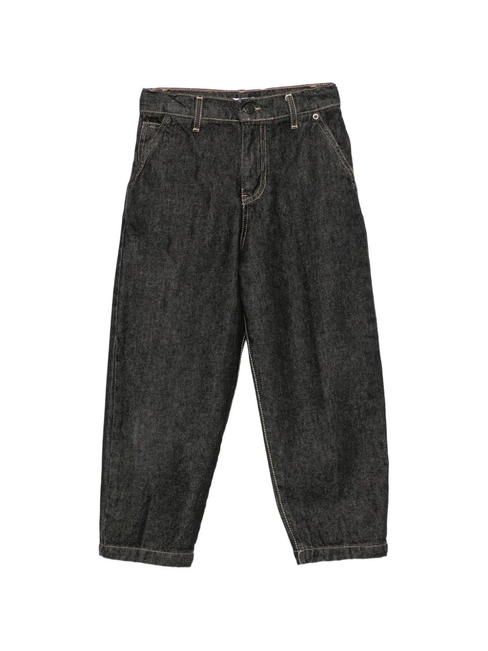 Paolo Pecora Kids contrast-stitch jeans - Nero