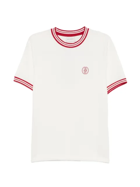 Drôle De Monsieur logo-embroidered striped-trim T-shirt