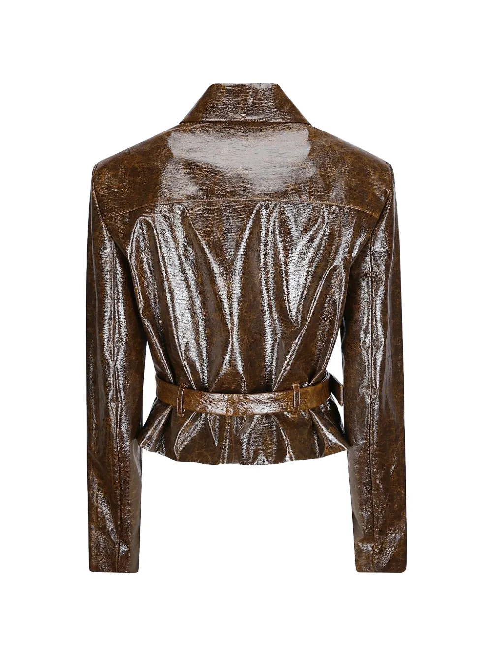 Sportmax Jack met gebarsten effect en ceintuur Bruin
