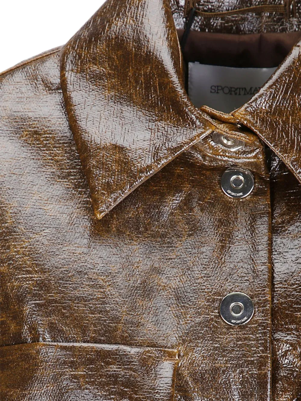 Sportmax Jack met gebarsten effect en ceintuur Bruin
