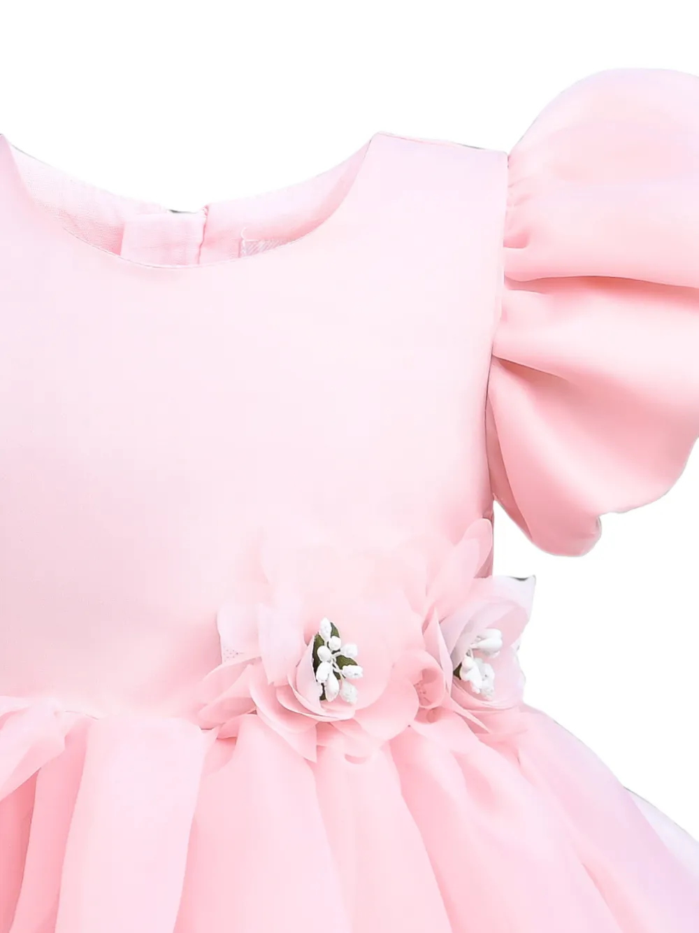 Tulleen D'Amico jurk met bloemapplicatie Roze