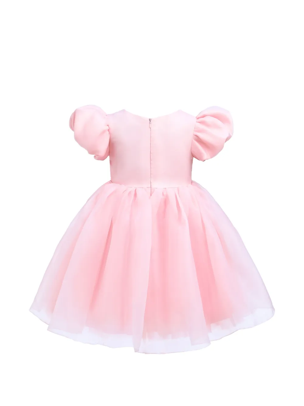 Tulleen D'Amico jurk met bloemapplicatie Roze