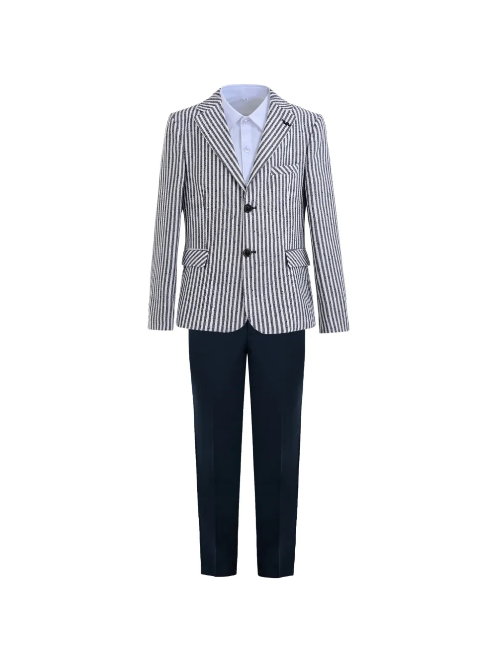 Moustache Parker striped suit (set of three) - Bianco