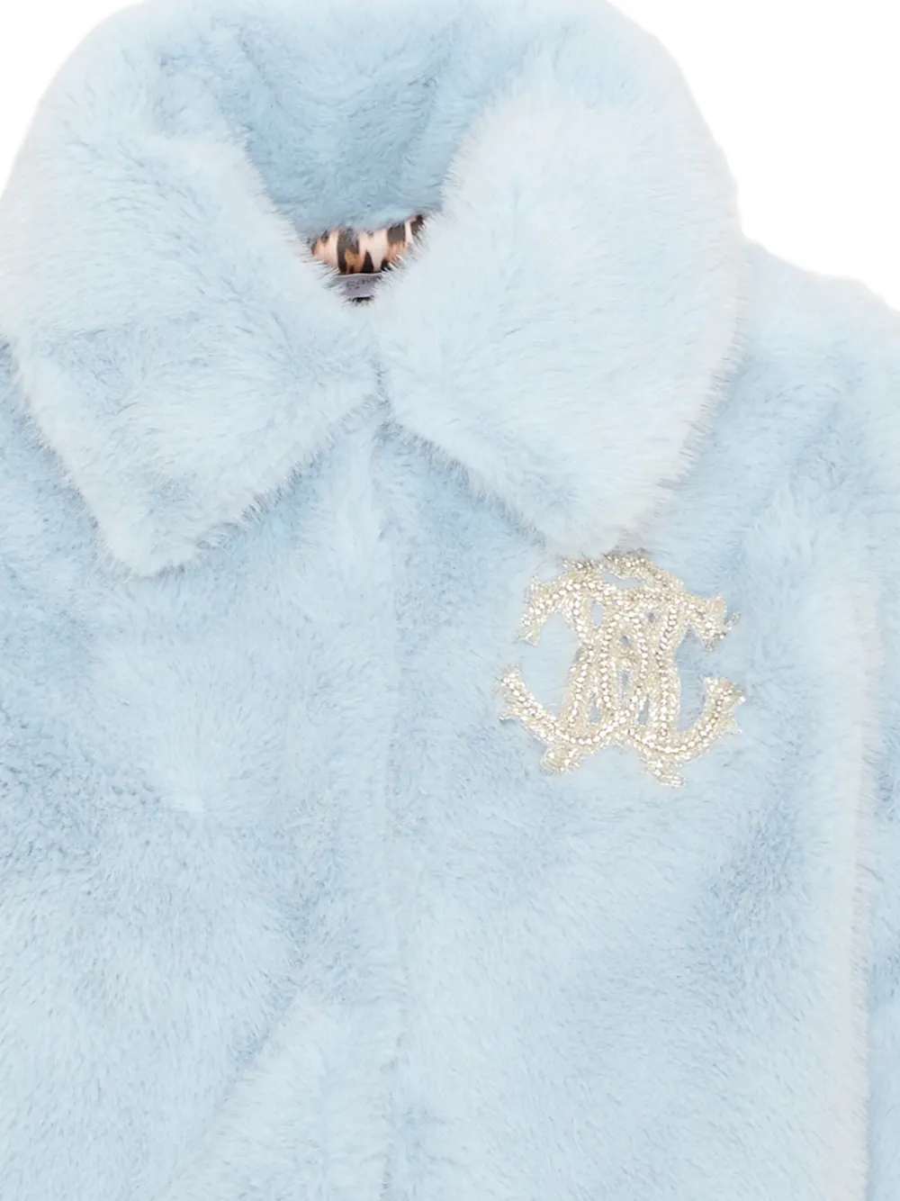 Roberto Cavalli Junior Jas van imitatiebont verfraaid met krista;;en Blauw