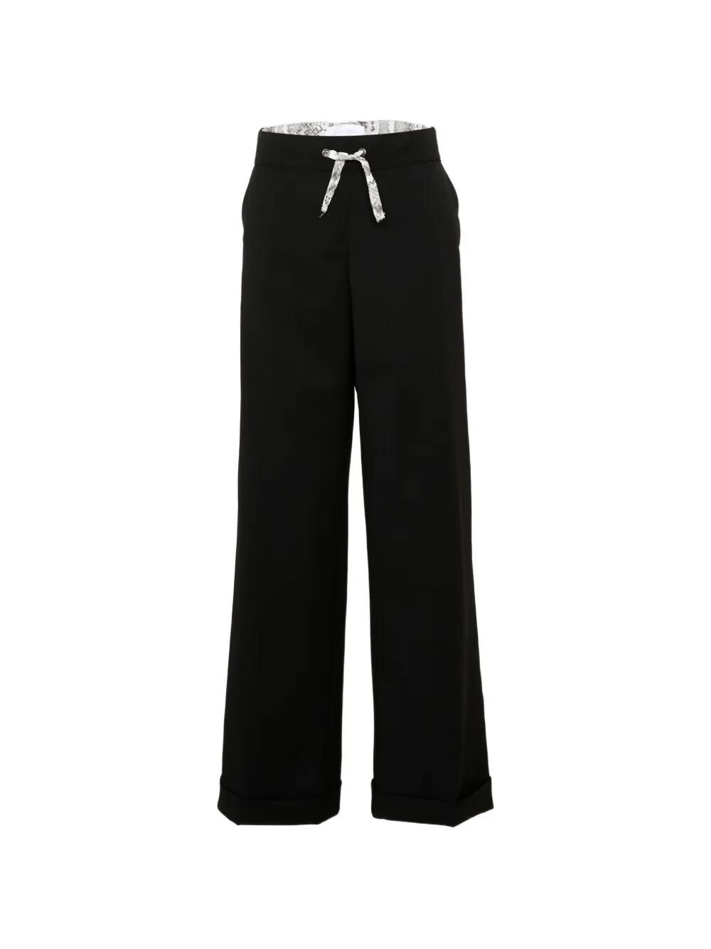 Roberto Cavalli Junior snakeskin-print drawstring trousers - Nero