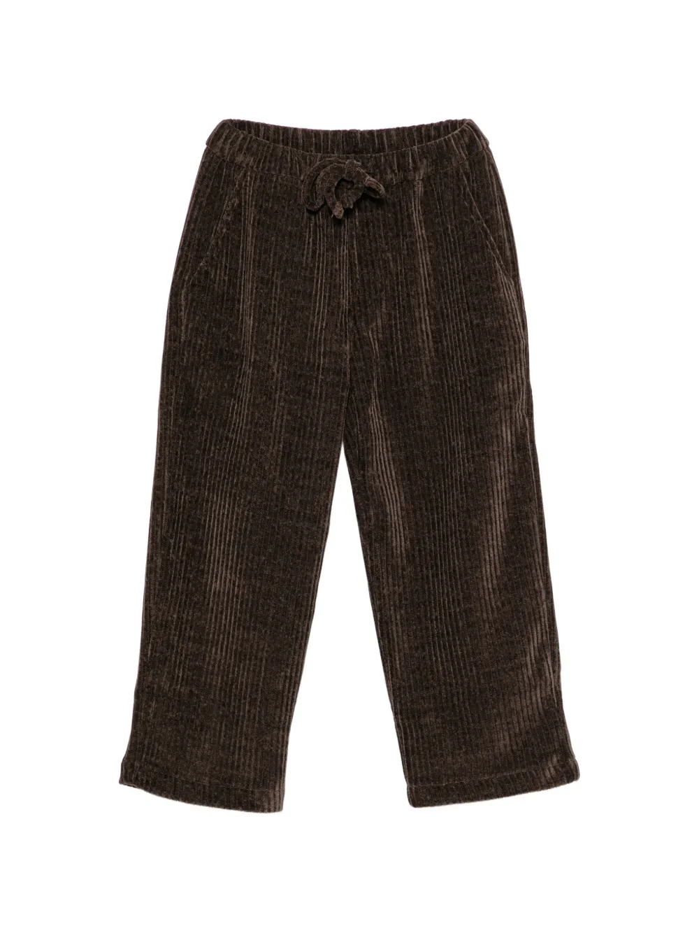 Paolo Pecora Kids corduroy drawstring trousers - Marrone