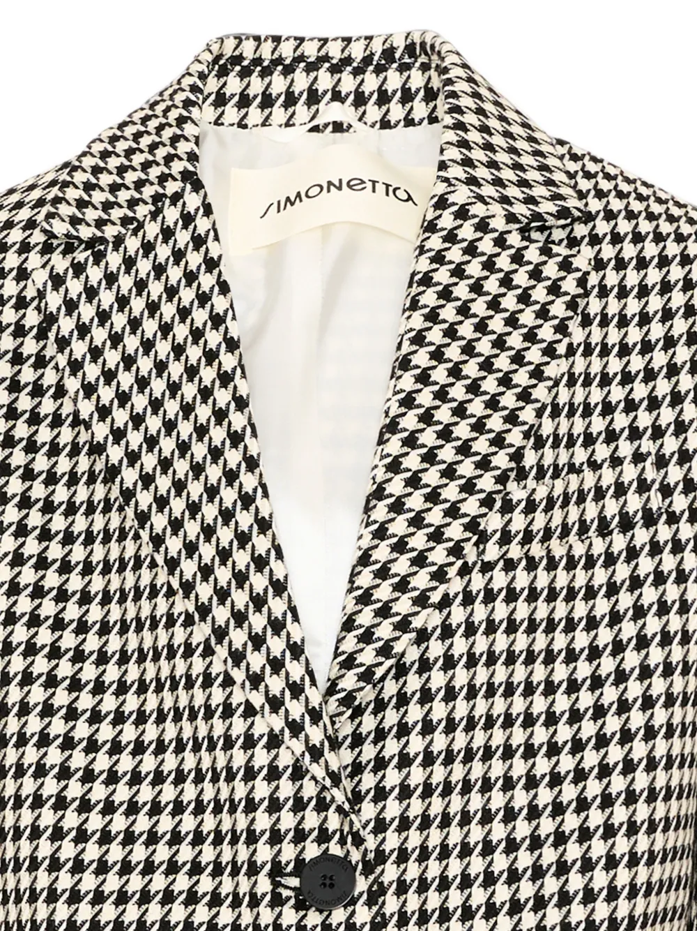 Simonetta Jack met pied-de-poule print en hartpatch Zwart