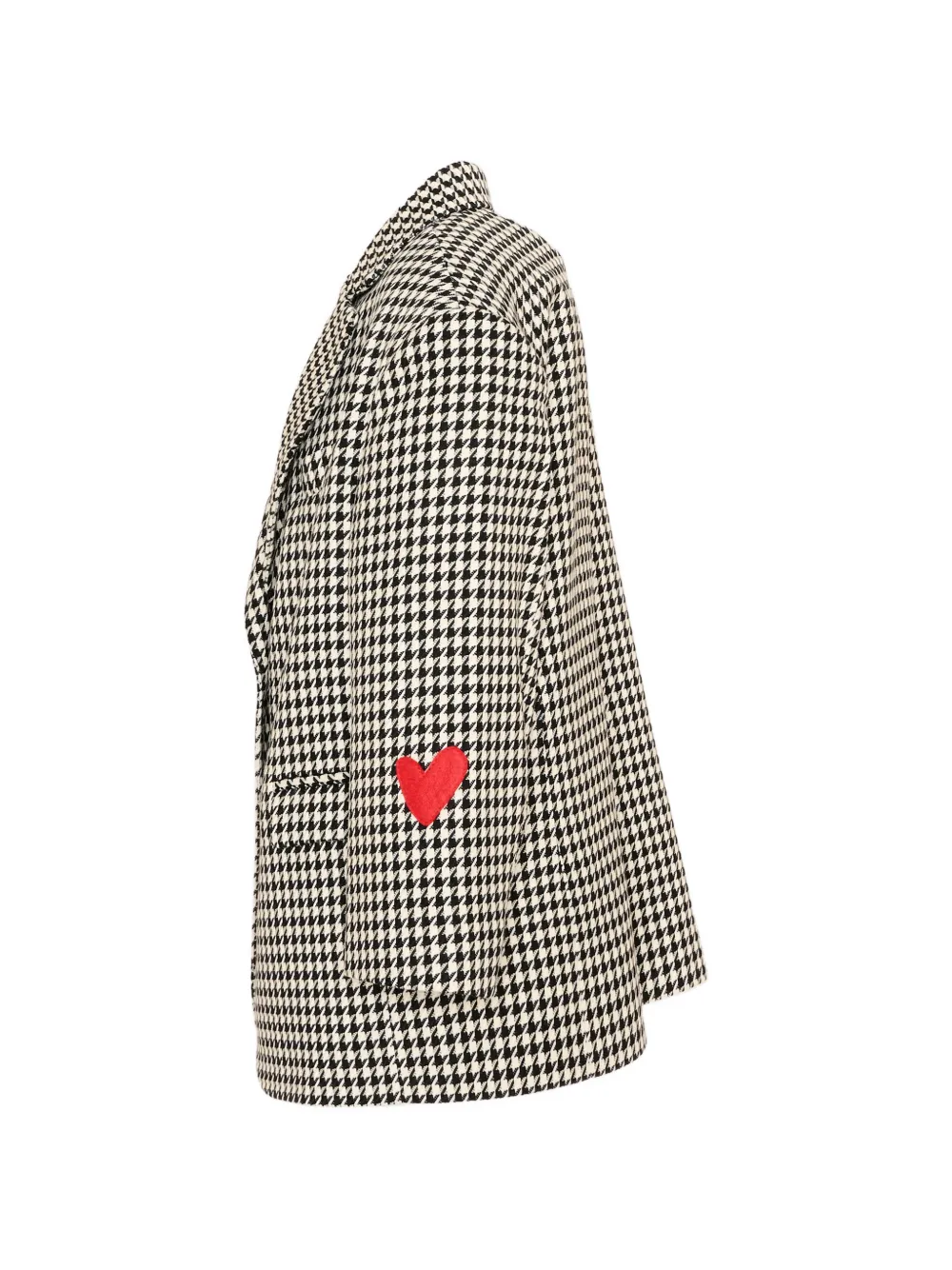 Simonetta Jack met pied-de-poule print en hartpatch Zwart