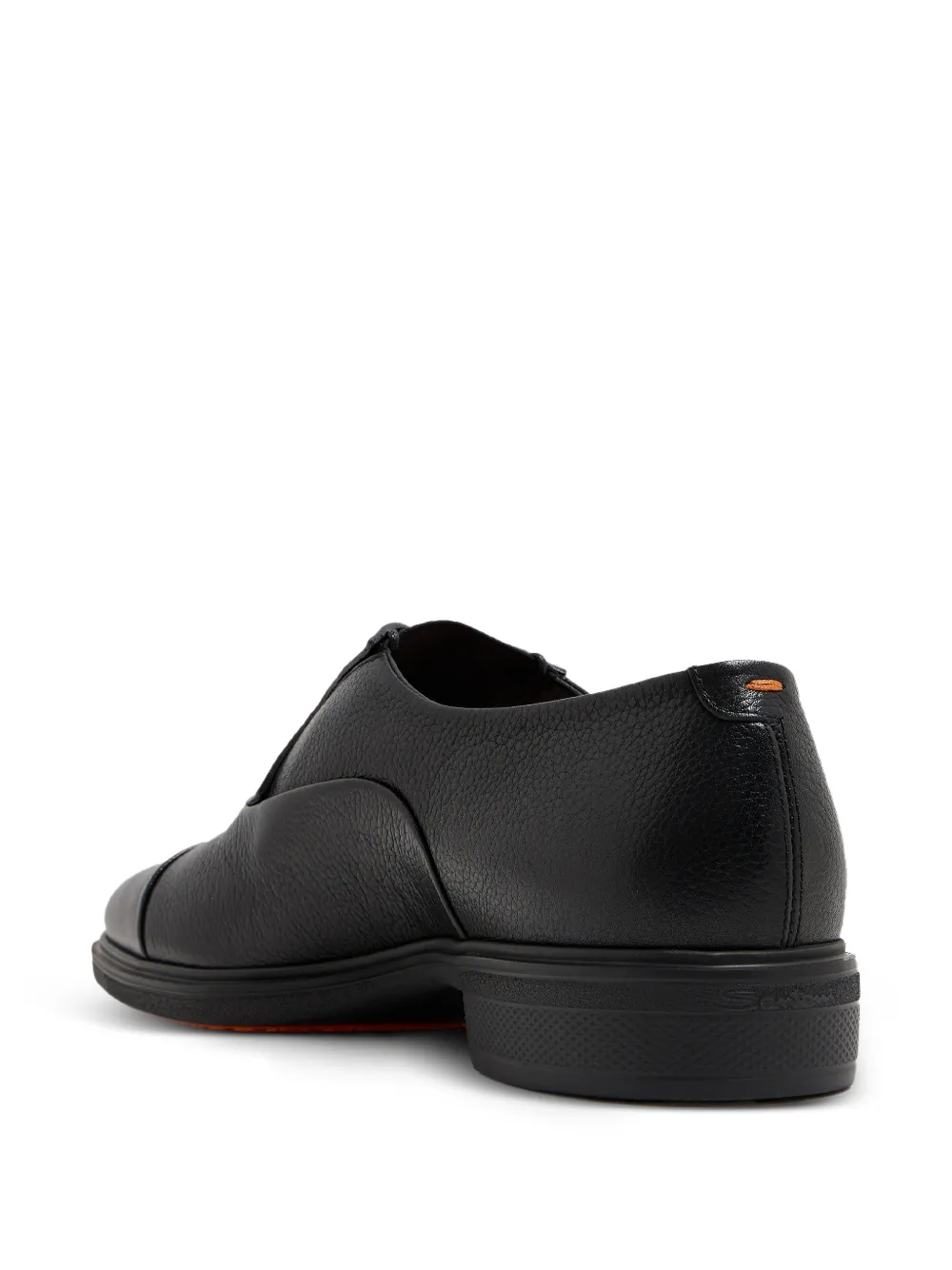 Santoni Leren Oxford schoenen met kapneus Zwart