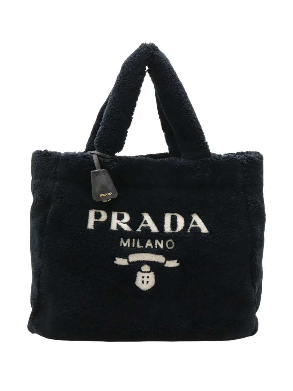 Prada Pre-Owned 2013-2026 Spugna Terry Cloth Logo tote bag - Schwarz