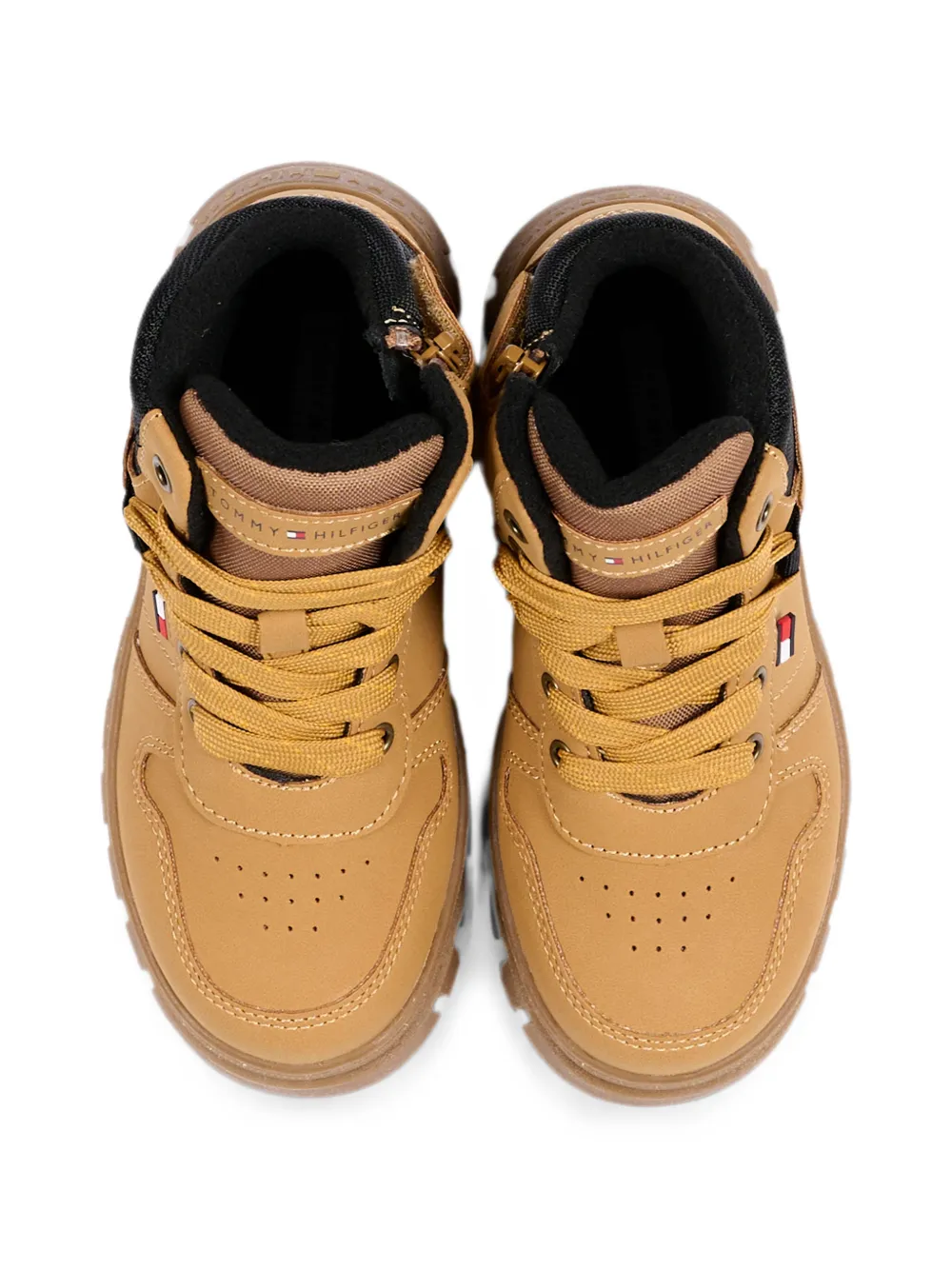 Tommy Hilfiger Junior lace-up leather boots Bruin