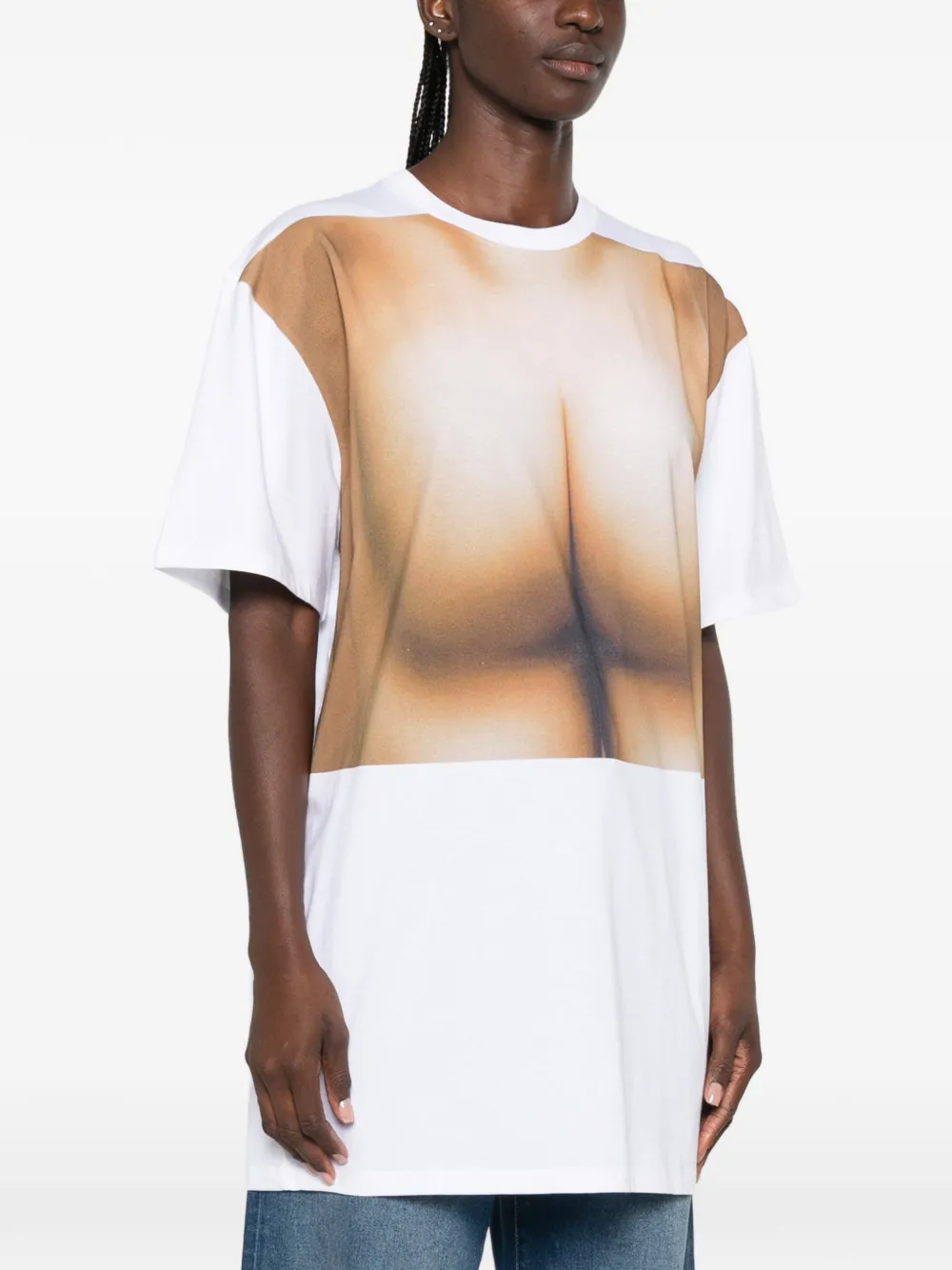 Jean Paul Gaultier Trompe l'oeil T-shirt met grafische print Wit