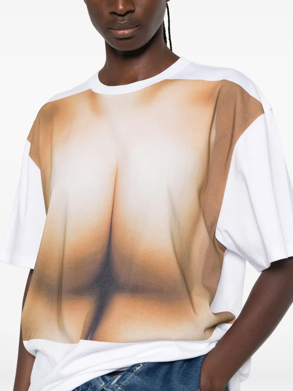 Jean Paul Gaultier Trompe l'oeil T-shirt met grafische print Wit