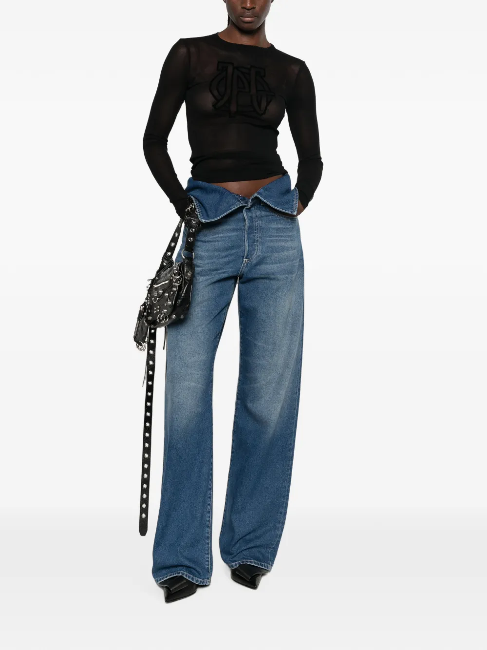 Jean Paul Gaultier Doorzichtige top Blauw
