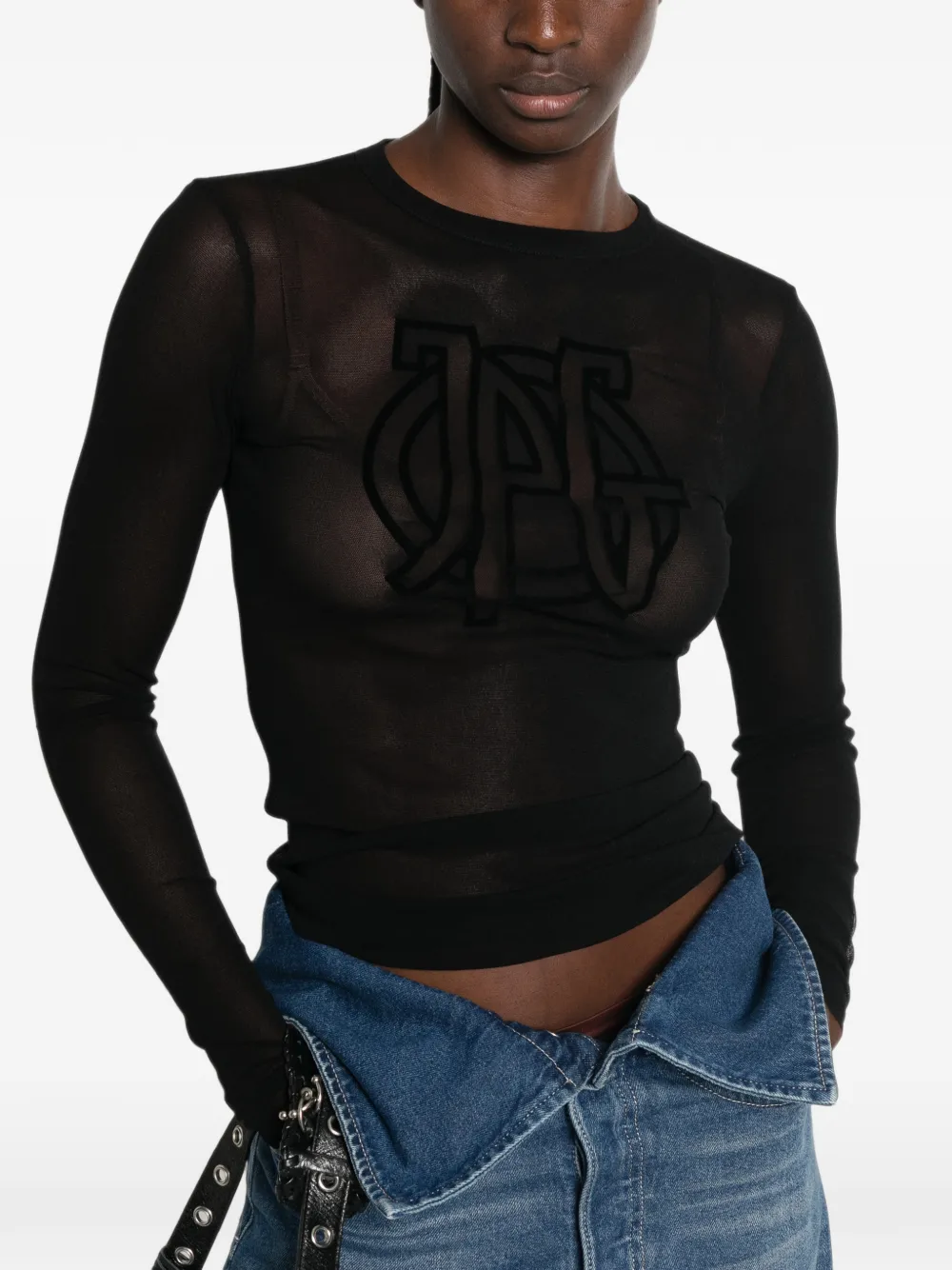 Jean Paul Gaultier Doorzichtige top Blauw
