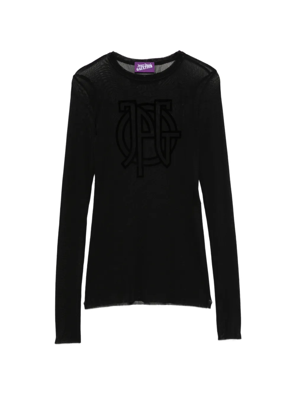 Jean Paul Gaultier Semi-transparentes Oberteil mit Logo - Blau