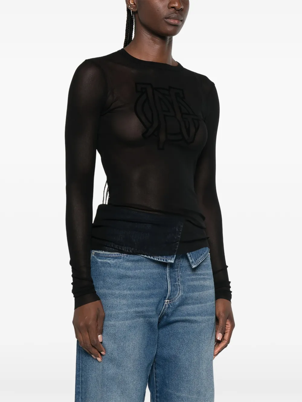 Jean Paul Gaultier Doorzichtige top Blauw