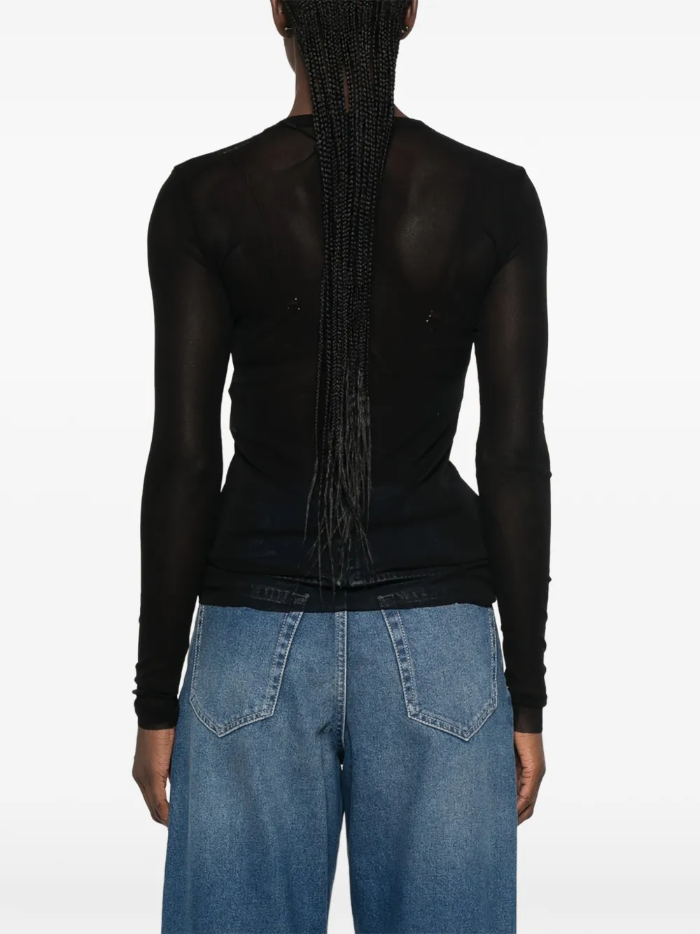 Jean Paul Gaultier Doorzichtige top Blauw