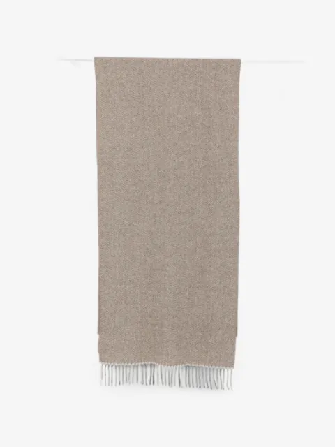 Fileria herringbone-pattern fringed scarf