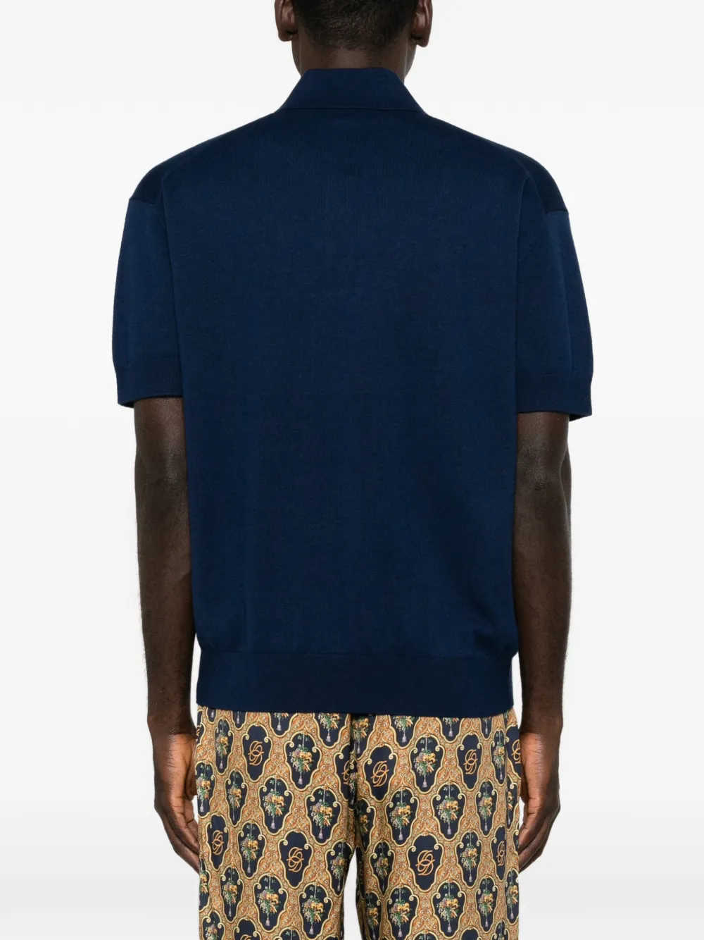 Drôle De Monsieur Poloshirt met geborduurd logo Blauw