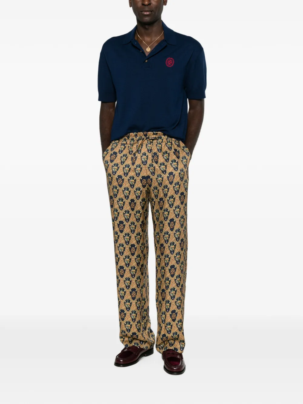 Drôle De Monsieur Poloshirt met geborduurd logo Blauw