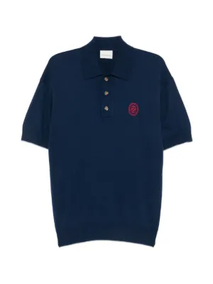 Brunello Cucinelli Half English Rib Knit Polo | Blue | FARFETCH