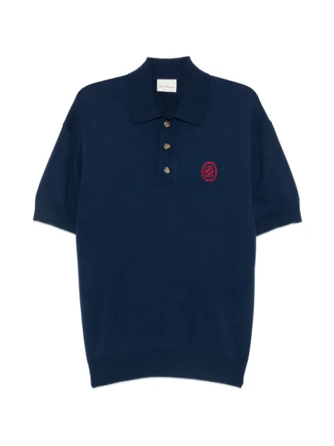Drôle De Monsieur logo-embroidered knit Polo shirt